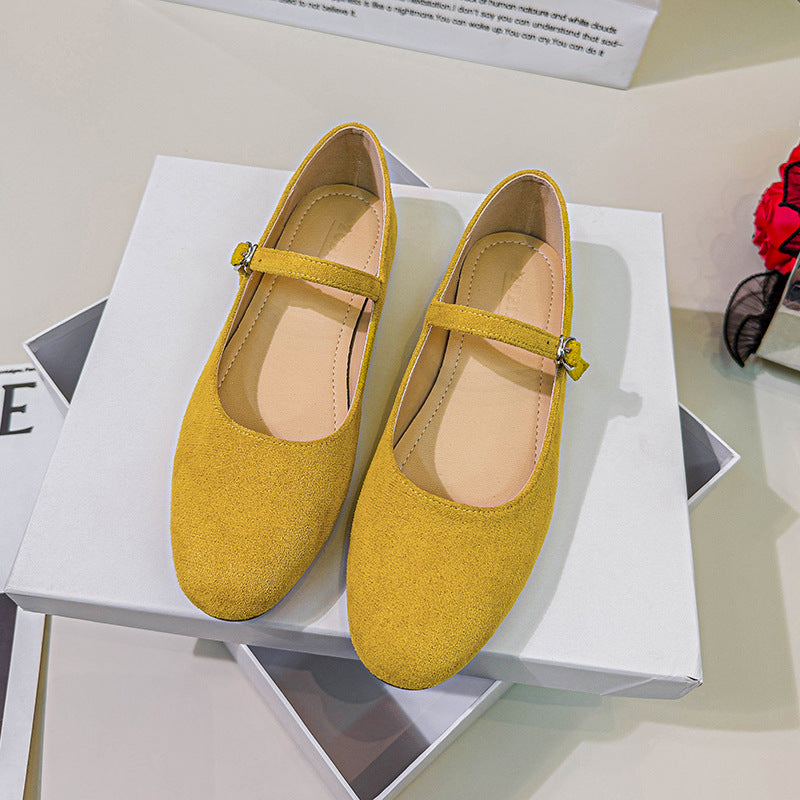 Zapatos de tacón planos estilo Mary Jane vintage para mujer