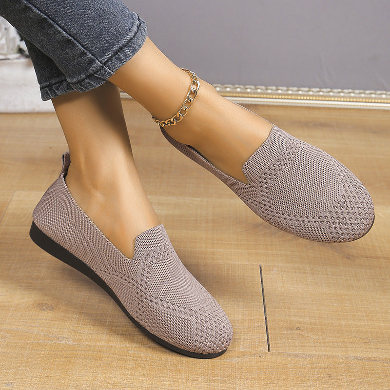 Alpargatas sin Cordones Tejidas Voladoras — Zapatos de Trabajo Estilo Europeo / Americano
