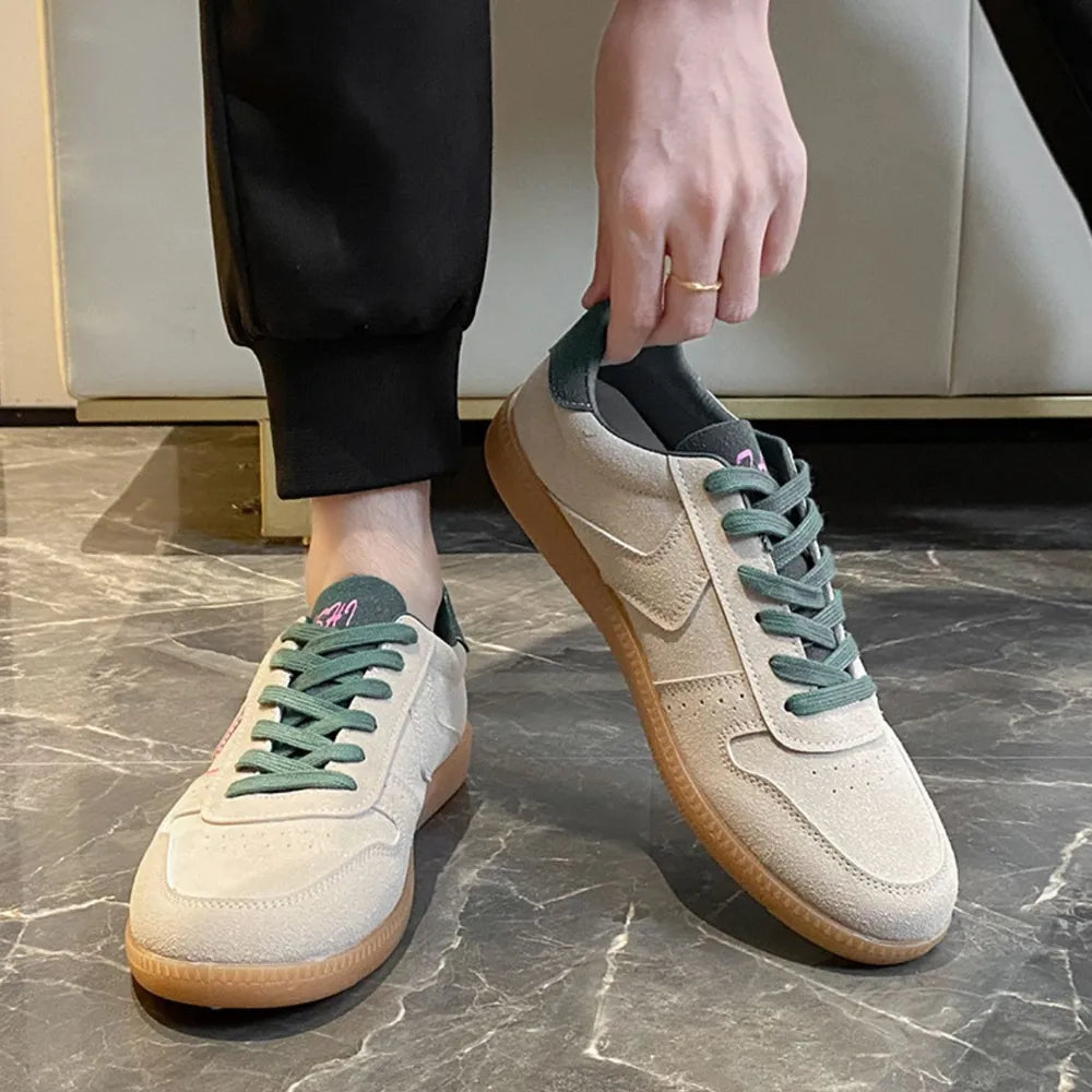 Zapatillas bajas con cordones y puntera redonda – Zapatos planos informales de malla