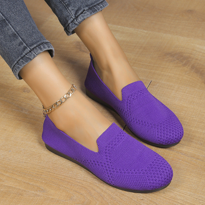 Alpargatas sin Cordones Tejidas Voladoras — Zapatos de Trabajo Estilo Europeo / Americano