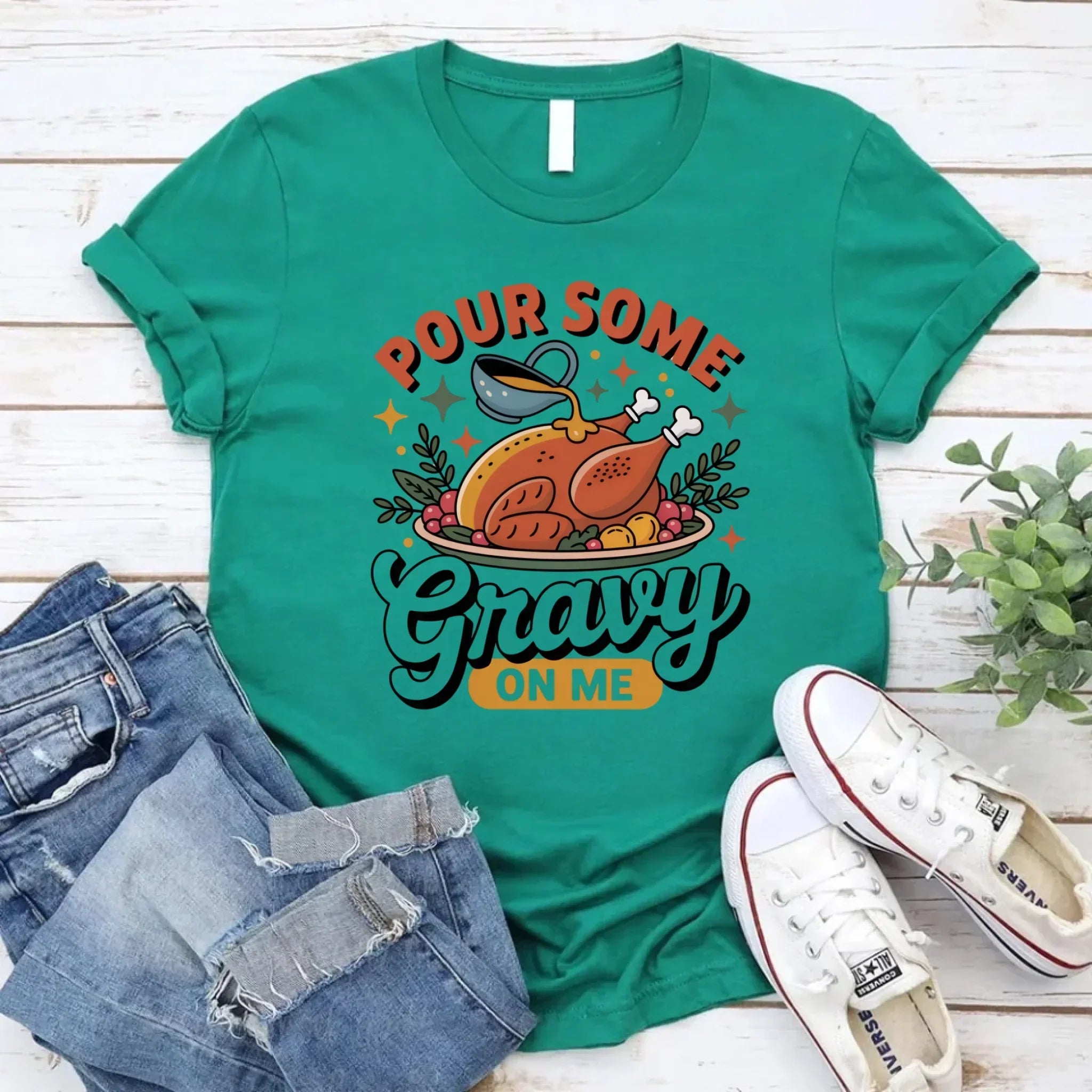Funny Thanksgiving Couples Shirts – Baste & Gravy Matching Tees