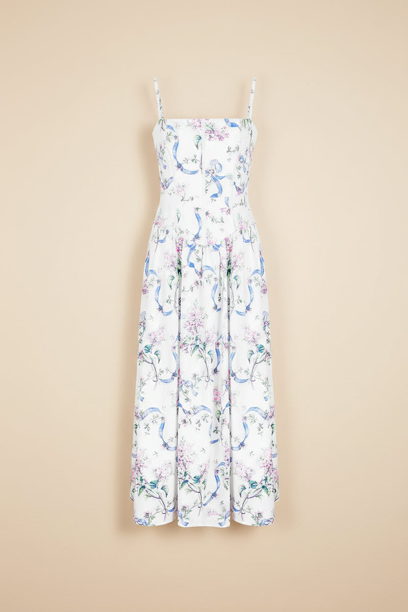 Vestido maxi palabra de honor sin espalda estampado – Vestido largo ajustado