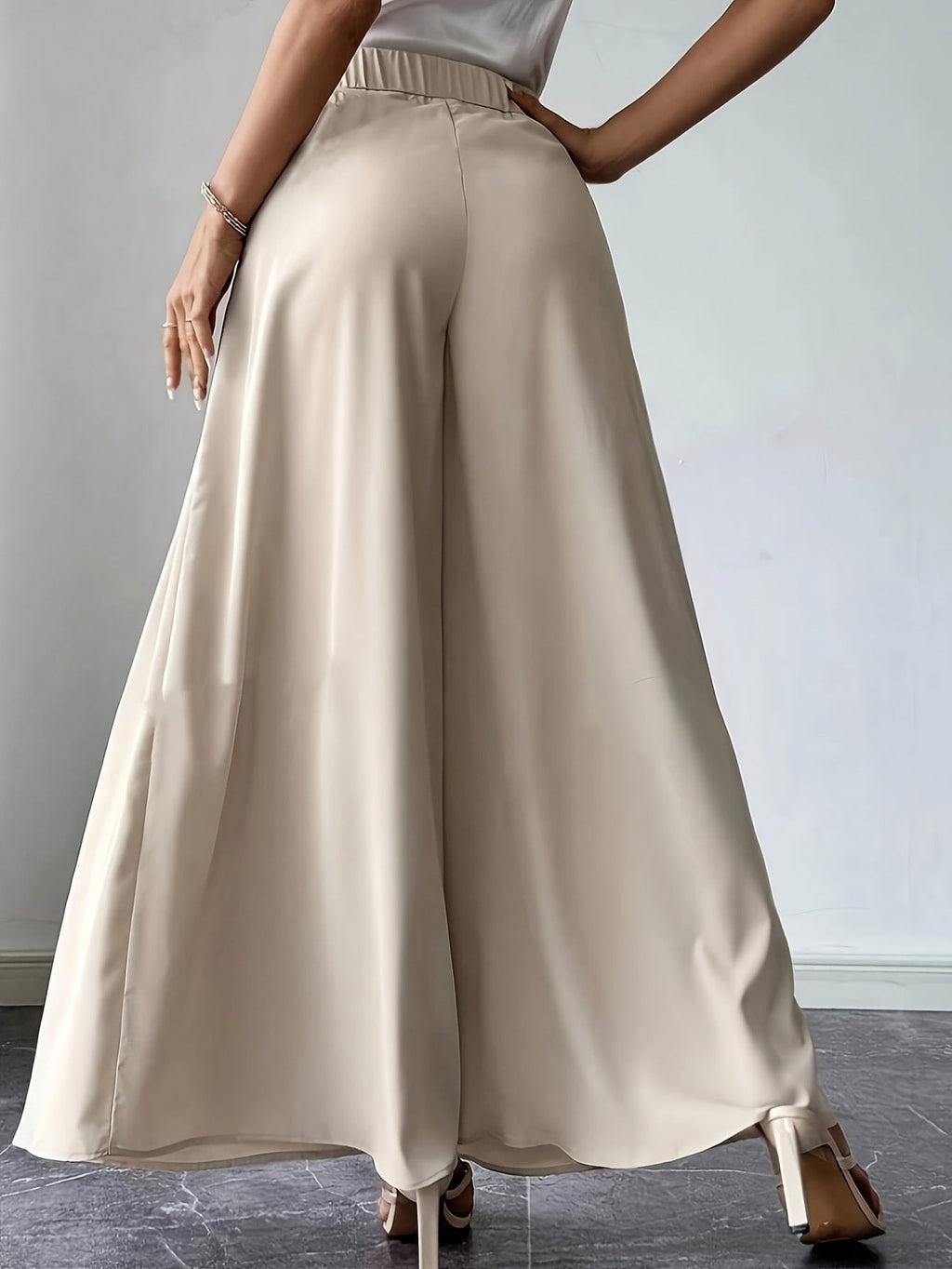 Pantalones Plisados de Pierna Ancha de Cintura Alta para Mujer – Lino Bohemio Relajado