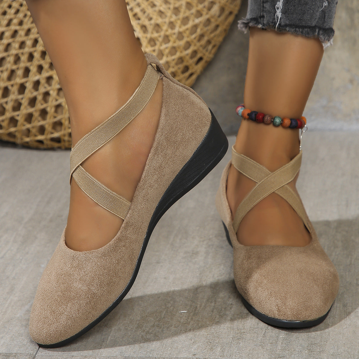 Zapatos de salón de cuña con plataforma y banda elástica – 6 colores EU 35–43