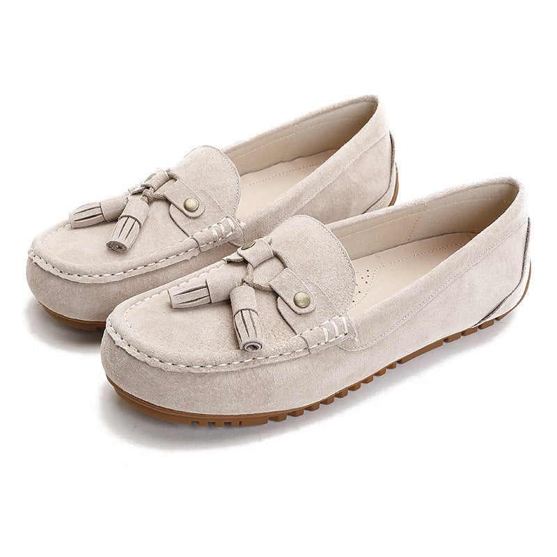 Mocasines planos sin cordones, antideslizantes y de suela blanda — Zapatos de mujer cómodos y fáciles de llevar