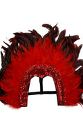 Large Red & Black Feather Headpiece