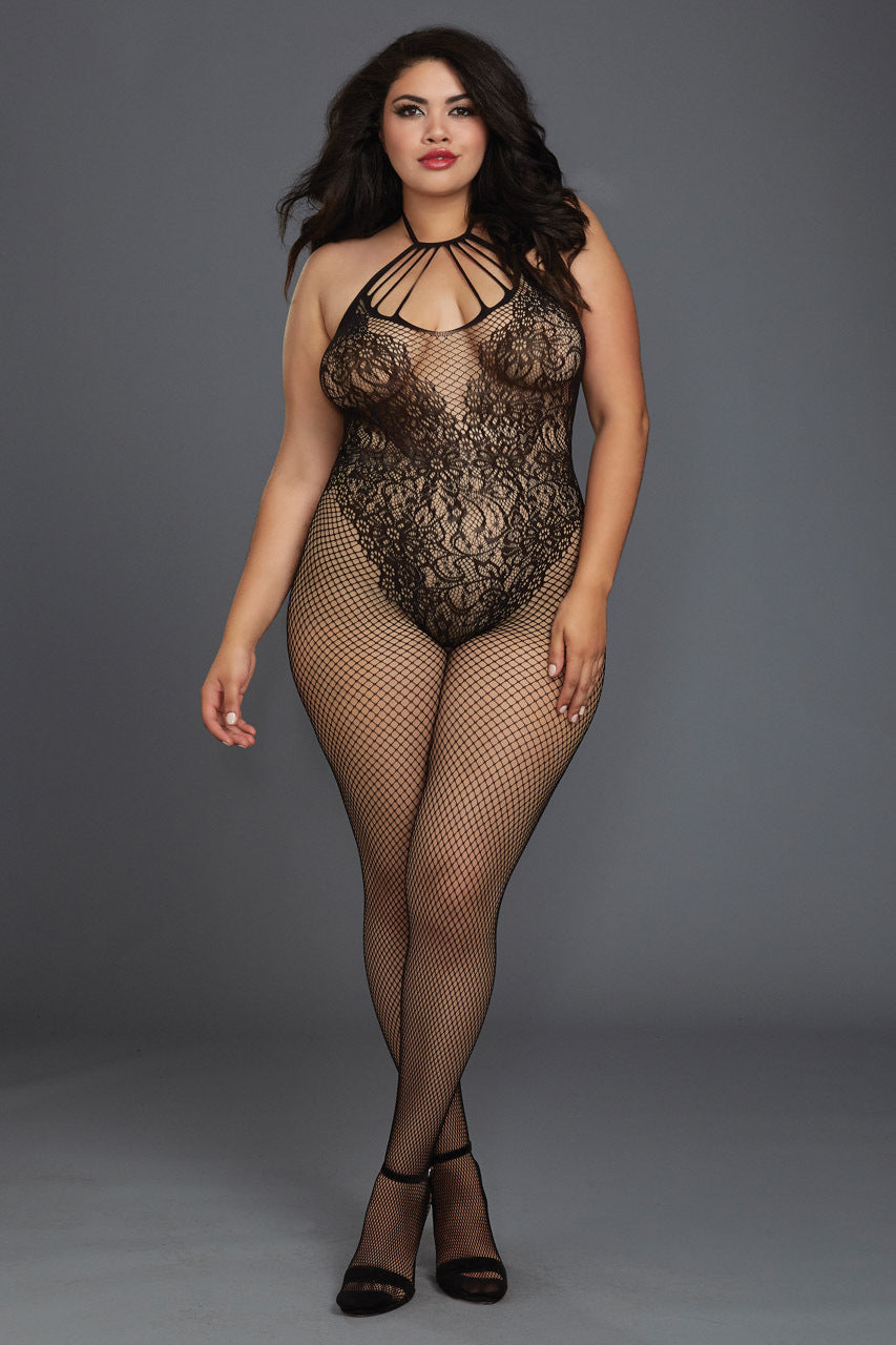 Plus Size Black Teddy Bodystocking
