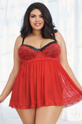 Plus Size Push Up Babydoll Set