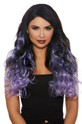 Long Curly Purple Ombre Hair Extensions