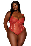 Plus Size Gold Foiled Rhinestone Teddy