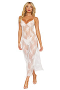 Plus Size White Lace Gown and G-string