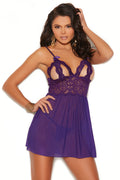 Purple Mesh and Lace Babydoll