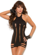 Black Seamless Pothole Chemise