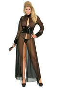 Plus Size Mesh and Vinyl Gown