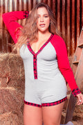 Plus Size Plaid Holiday Onesie