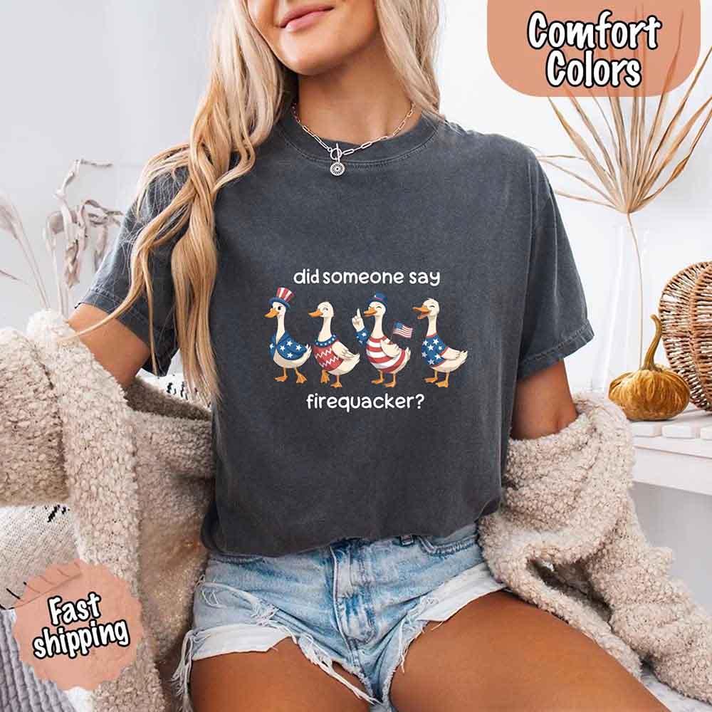 Firequacker USA Goose on the Loose Comfort Colors Tee