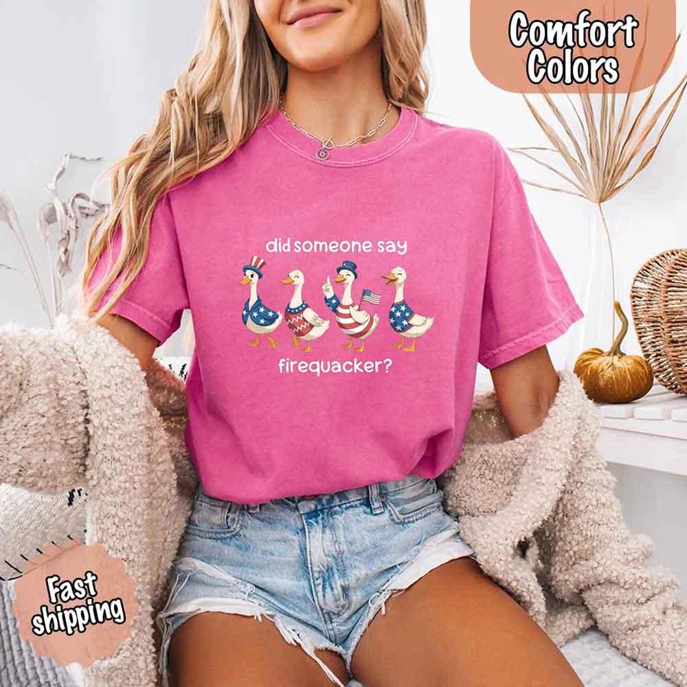 Firequacker USA Goose on the Loose Comfort Colors Tee