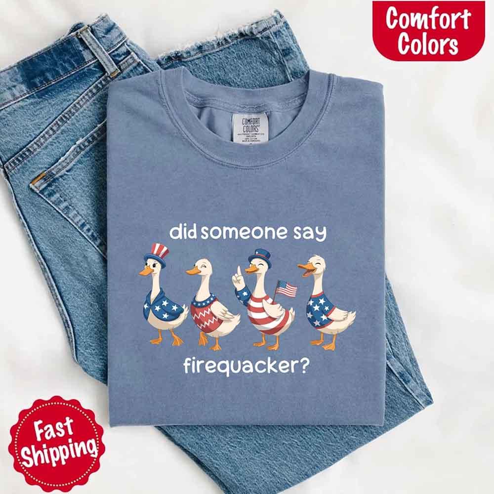 Firequacker USA Goose on the Loose Comfort Colors Tee