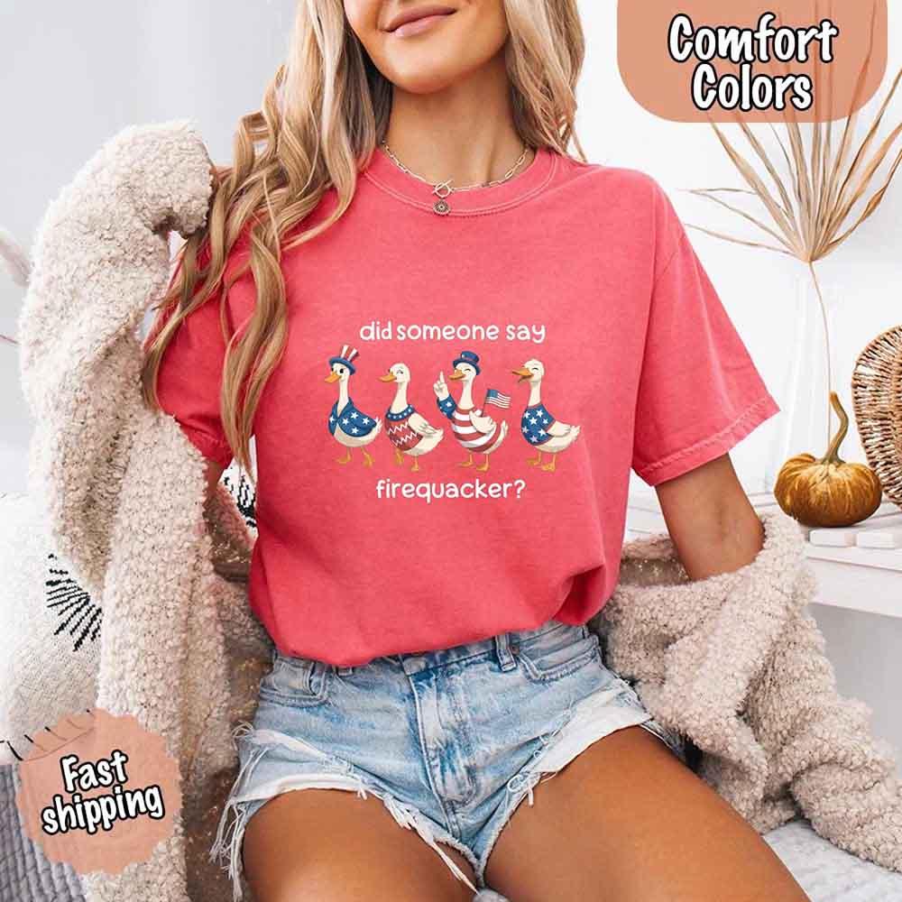 Firequacker USA Goose on the Loose Comfort Colors Tee