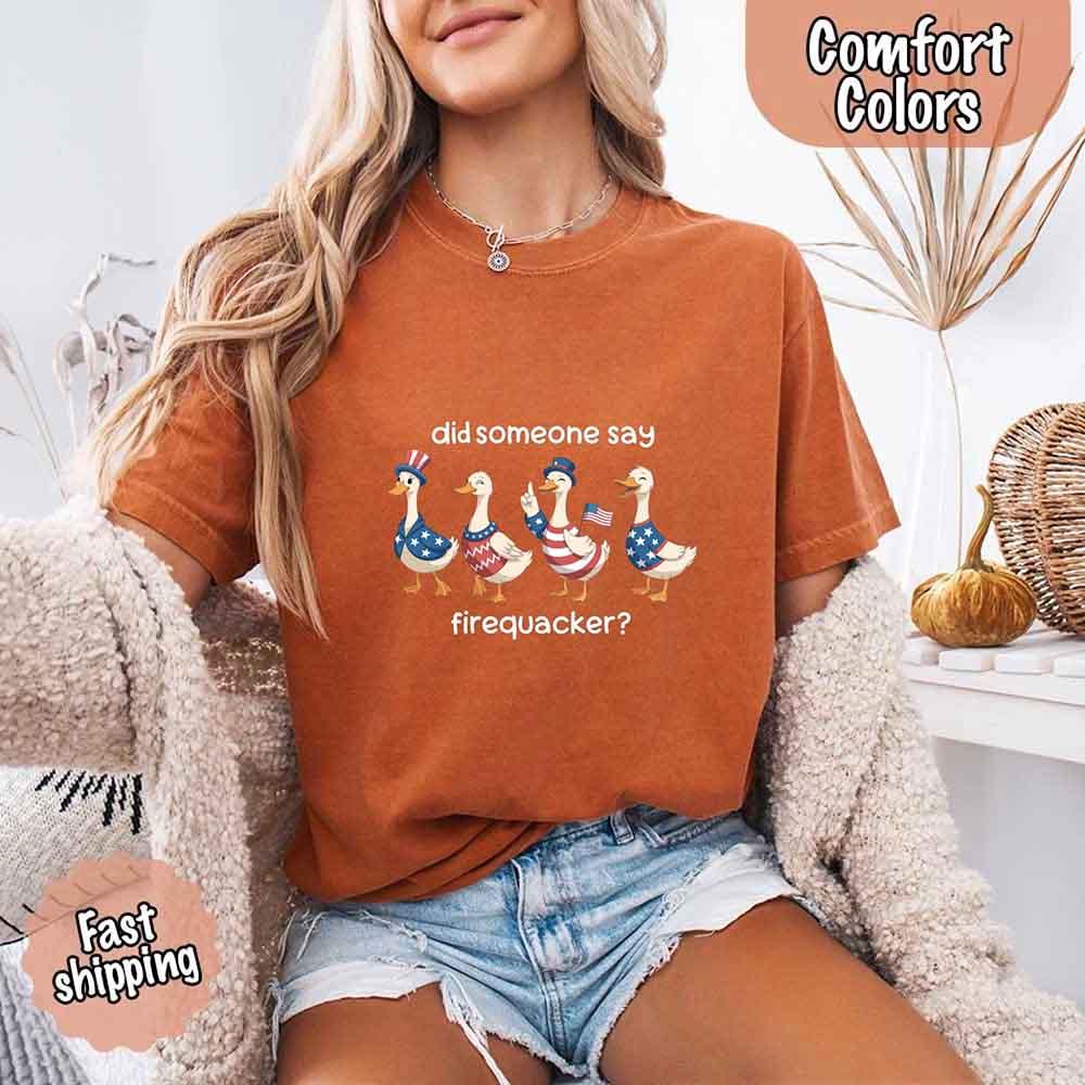 Firequacker USA Goose on the Loose Comfort Colors Tee
