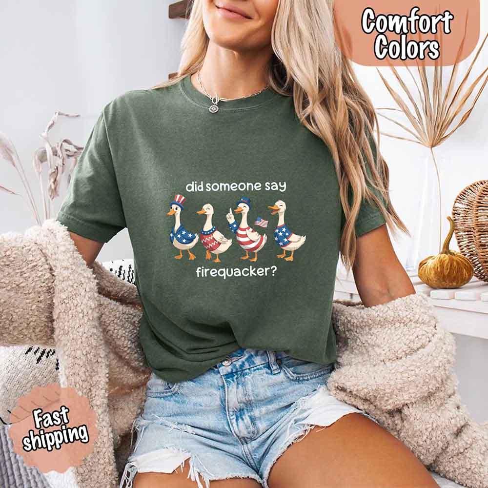 Firequacker USA Goose on the Loose Comfort Colors Tee