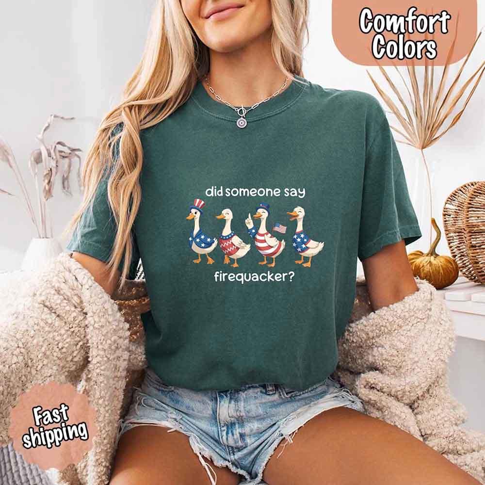Firequacker USA Goose on the Loose Comfort Colors Tee