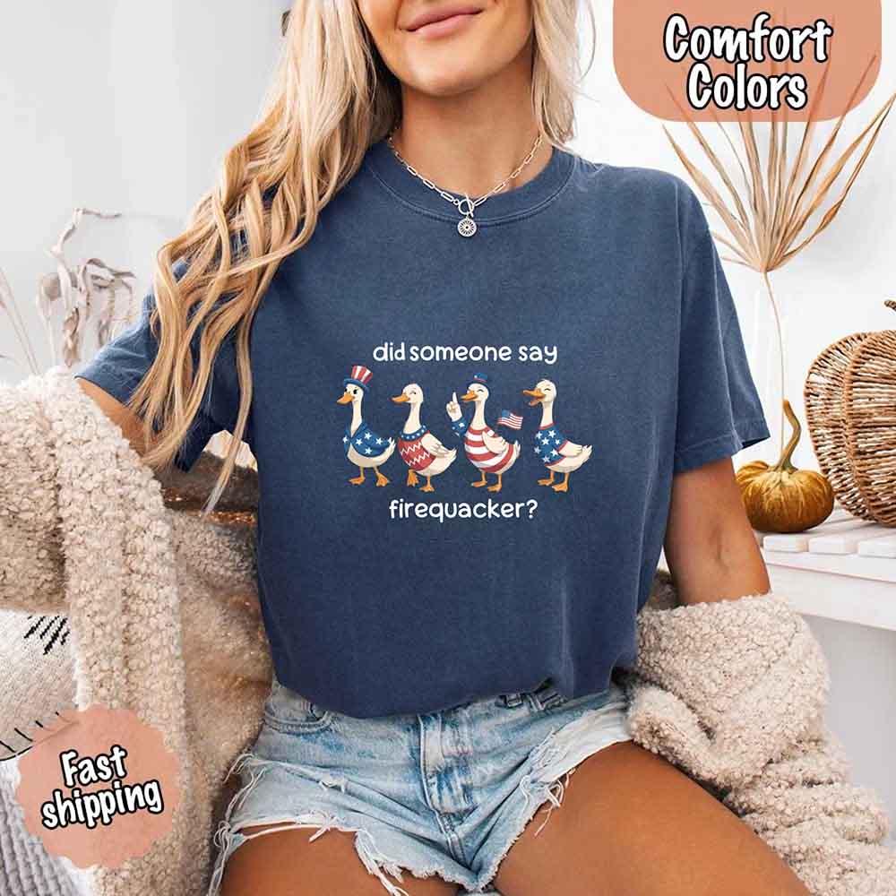 Firequacker USA Goose on the Loose Comfort Colors Tee