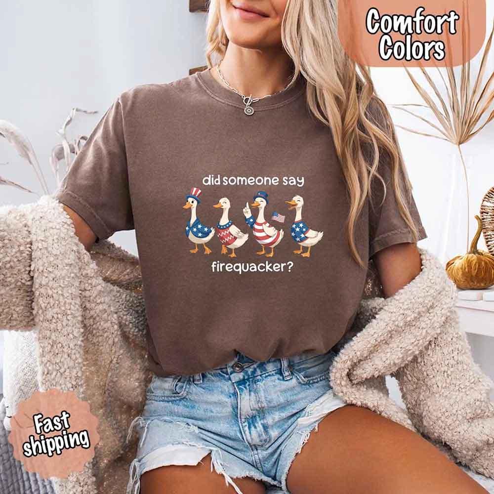 Firequacker USA Goose on the Loose Comfort Colors Tee