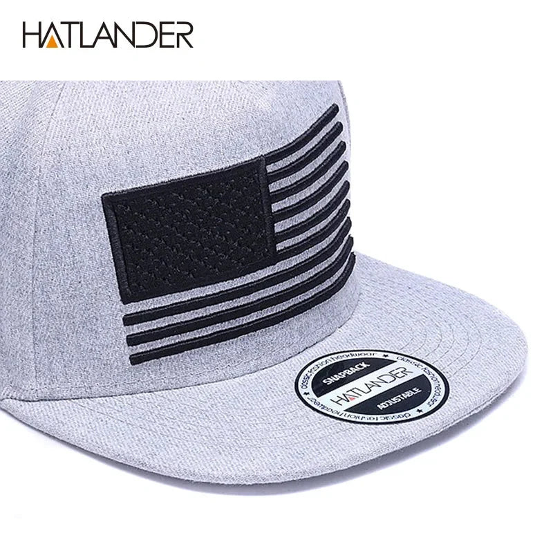 Raised Flag Embroidery Snapback Cap