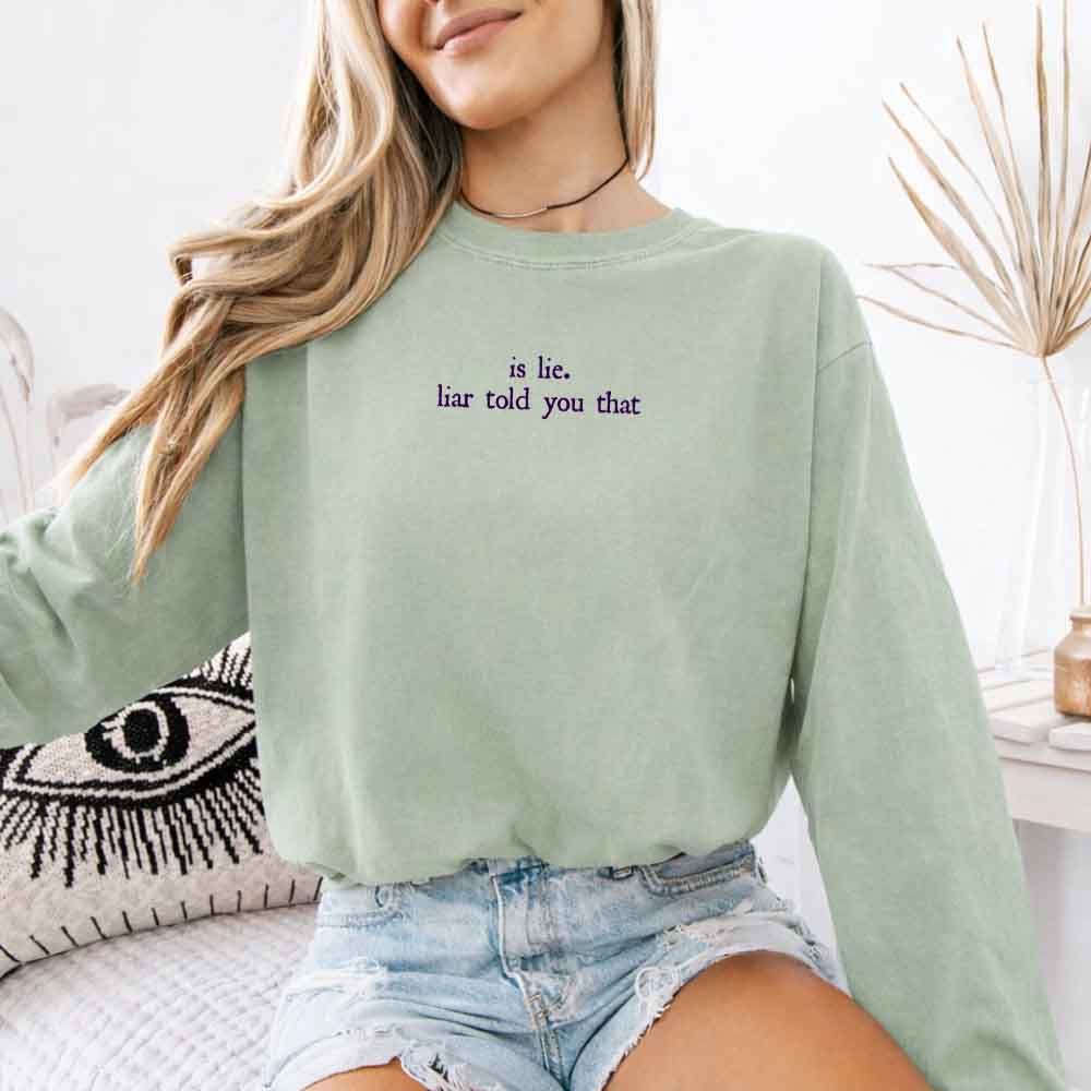 Is Lie, Liar Told You That Comfort Colors Long Sleeve – Hockey Romance BookTok Shirt