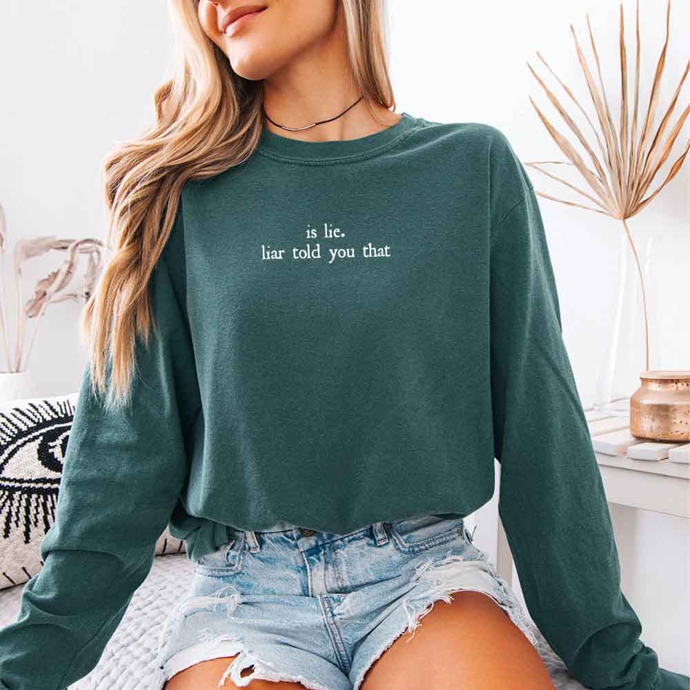 Is Lie, Liar Told You That Comfort Colors Long Sleeve – Hockey Romance BookTok Shirt