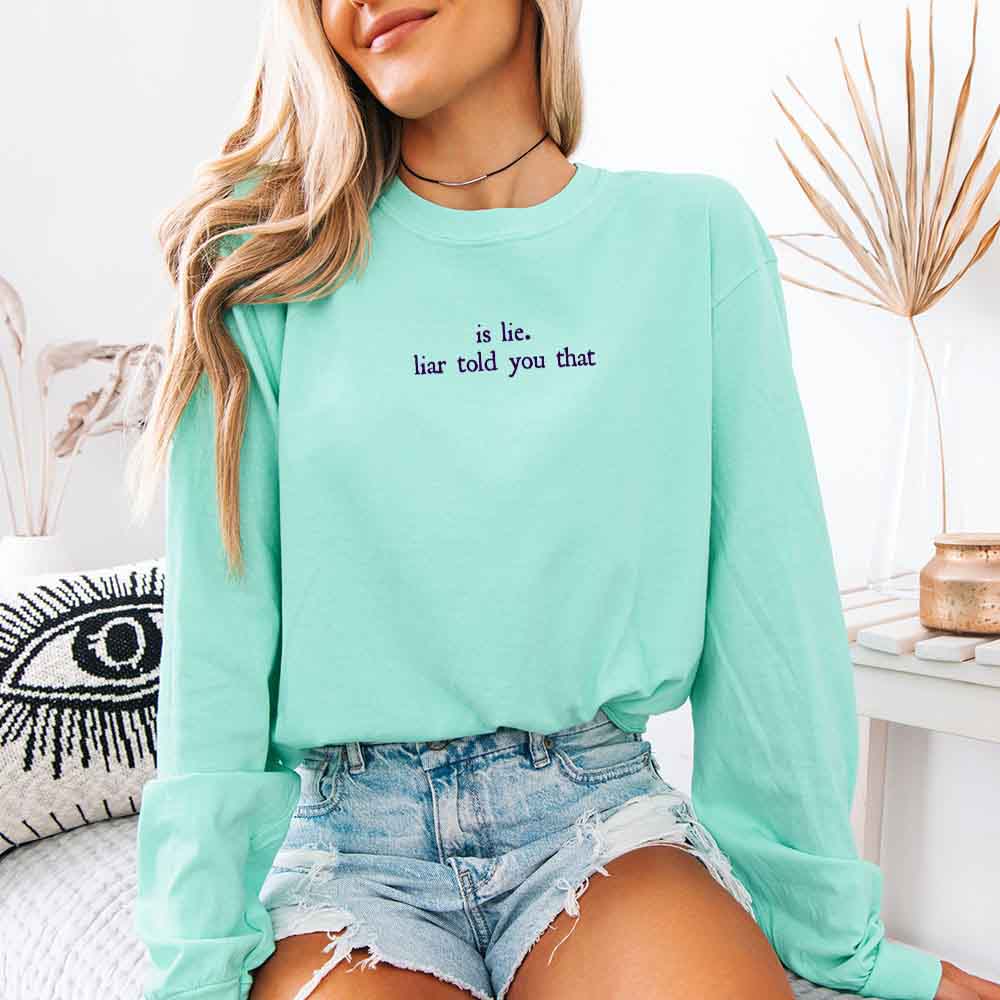 Is Lie, Liar Told You That Comfort Colors Long Sleeve – Hockey Romance BookTok Shirt