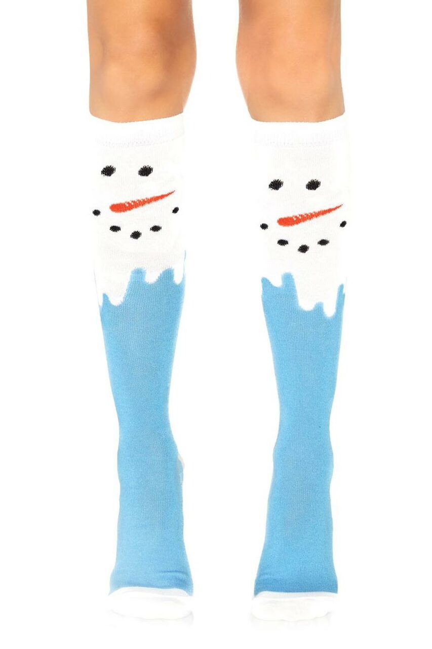 Snowman Print Knee Highs