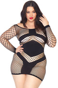 Plus Size Diamond Net Mini Dress