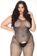 Plus Size Crystalized Tank Bodystocking