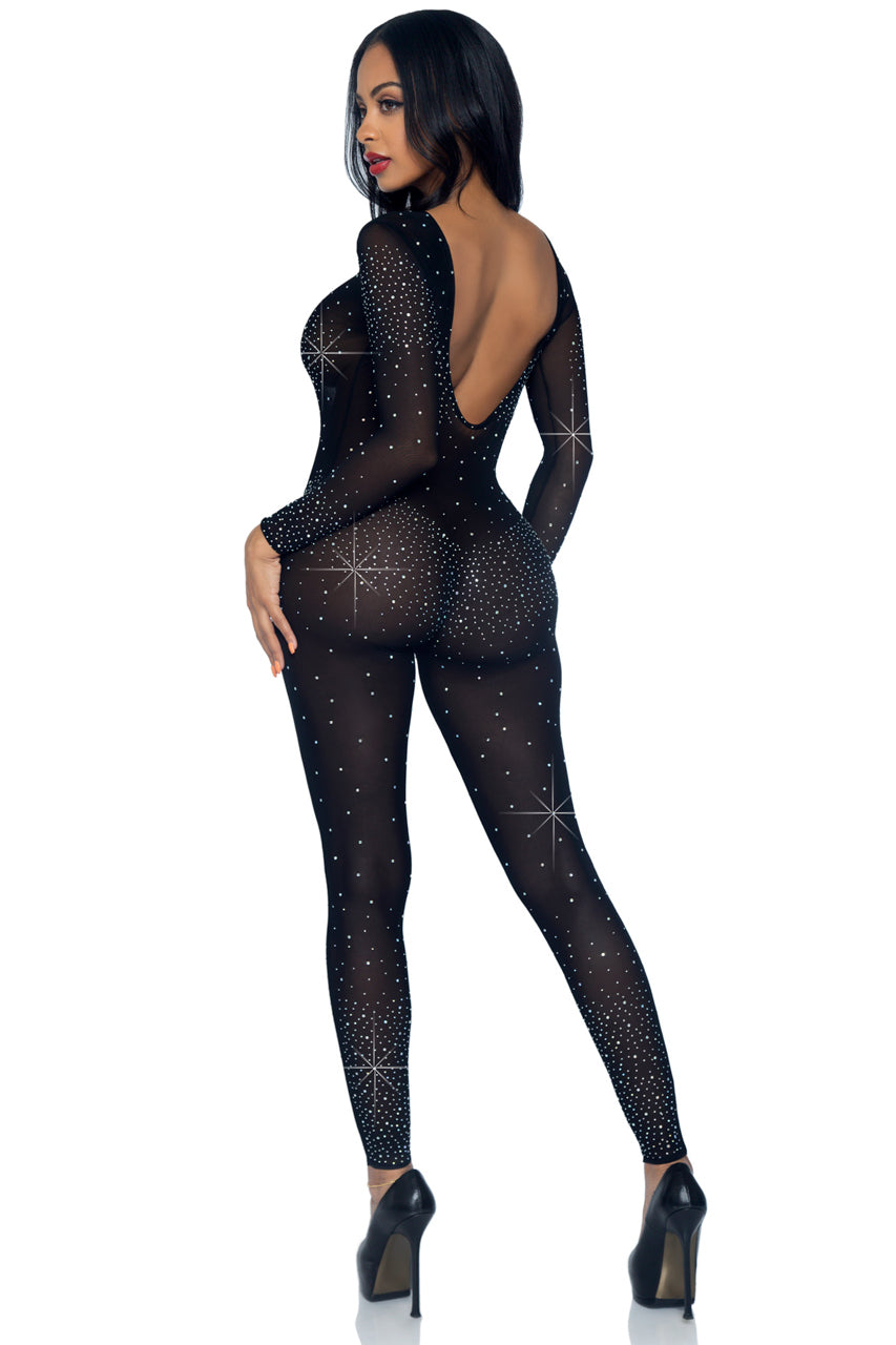 Sheer Rhinestone Catsuit