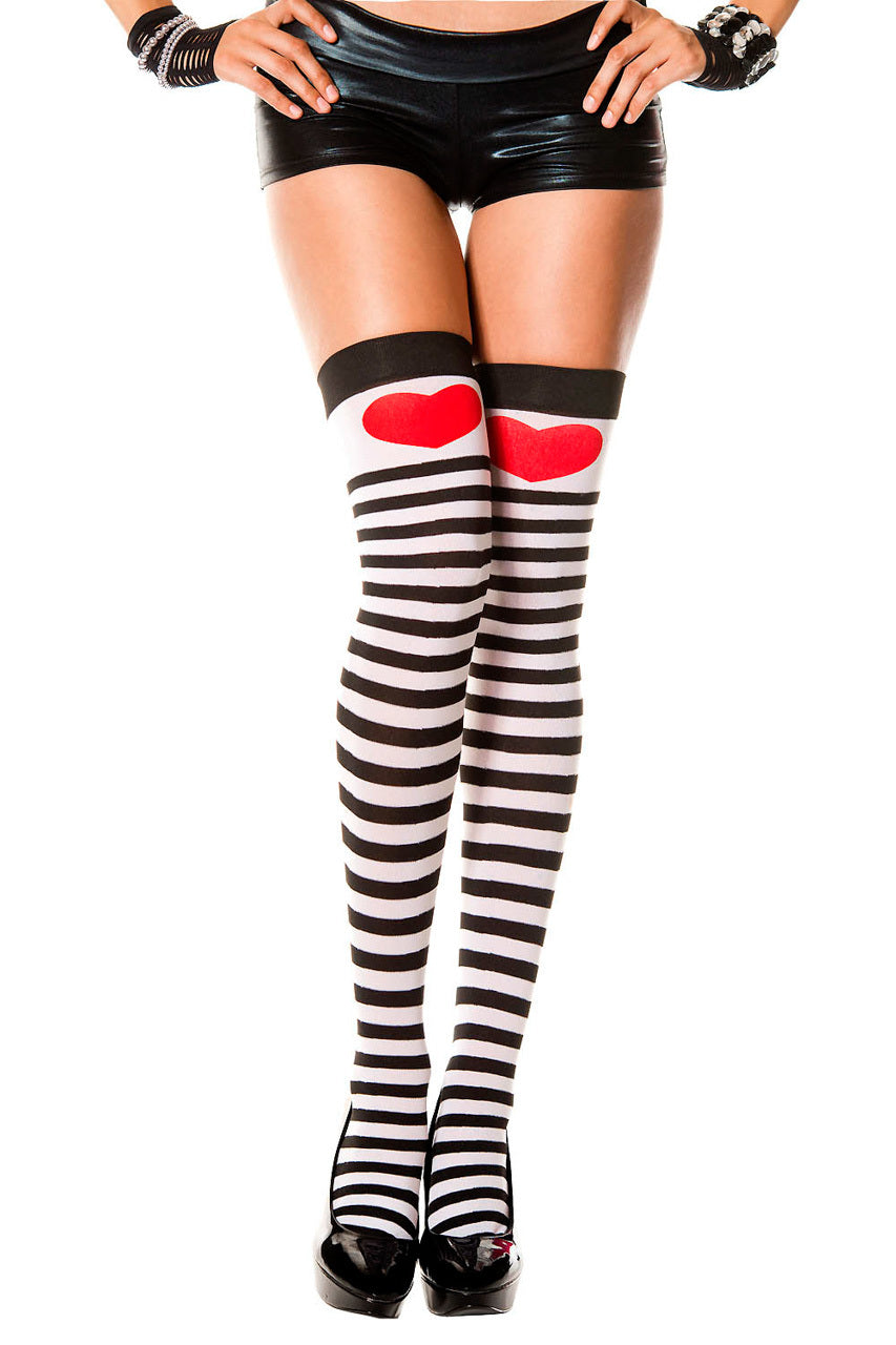 Striped Stockings with Heart