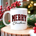 Merry Christmas Matching Coffee Mug - Buffalo Plaid Cup