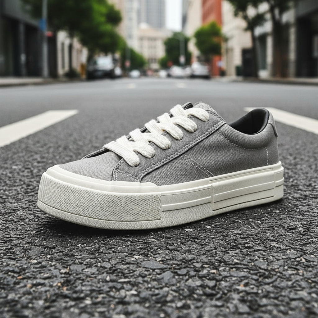 Zapatillas de lona con plataforma para mujer – Zapatillas deportivas con alza informales