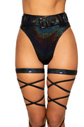 Shimmer High Rise Shorts with Belt