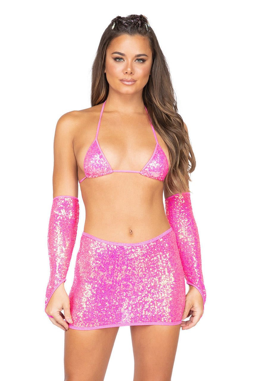 Iridescent Sequin Gloves