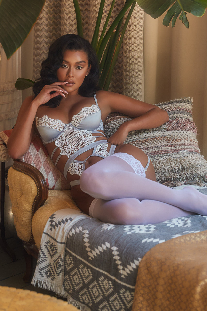 Strappy Satin and Lace Bustier