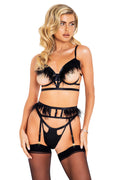 Ostrich Feather Lingerie Set
