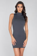 Ribbed Turtle Neck Dress