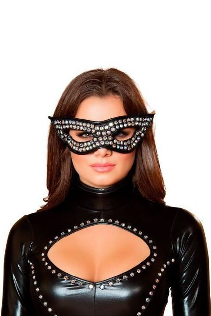 Rhinestone Cat Eye Mask