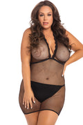 Plus Size Take Me Fishnet Chemise