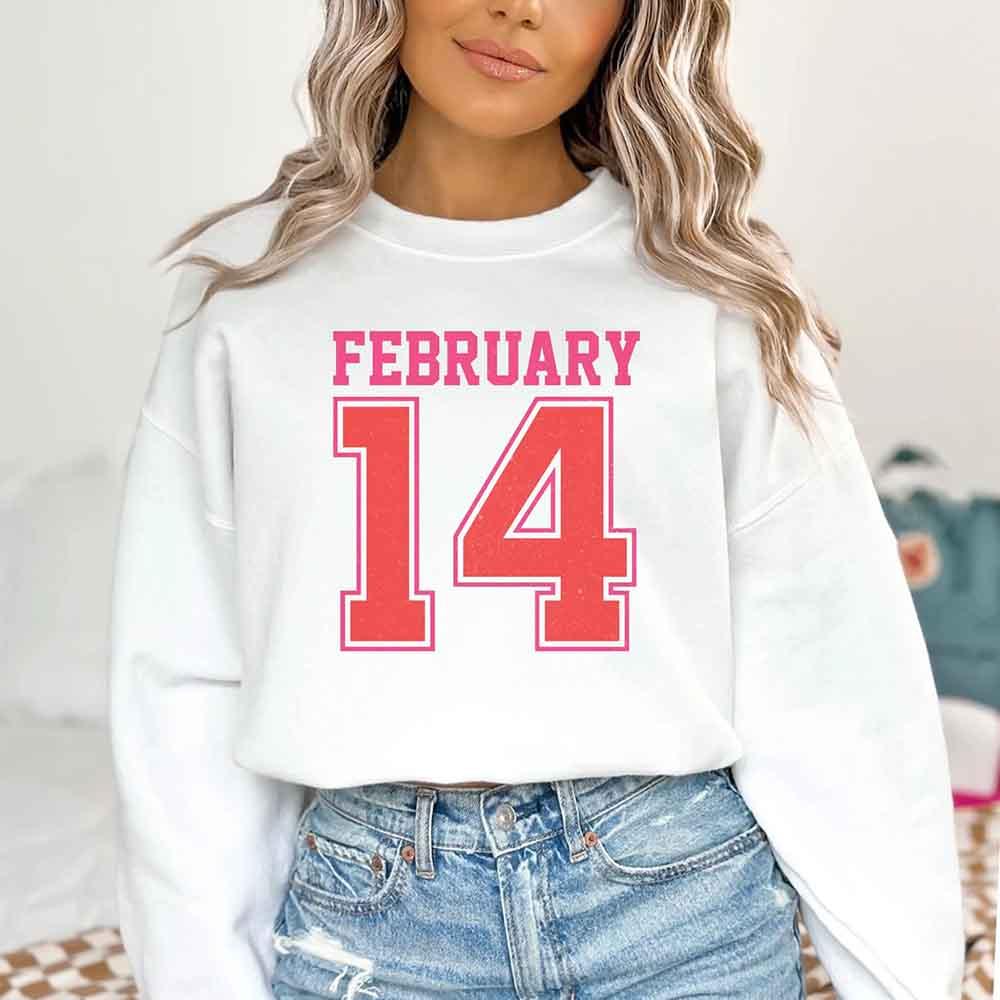 Retro Valentine’s Day Jersey Number FEBRUARY 14 Sweatshirt