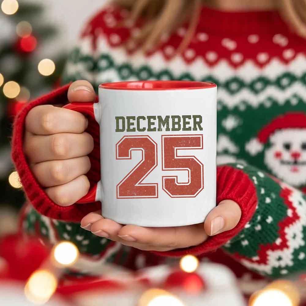 Retro Christmas Holiday Coffee Mug – Festive Vintage December 25