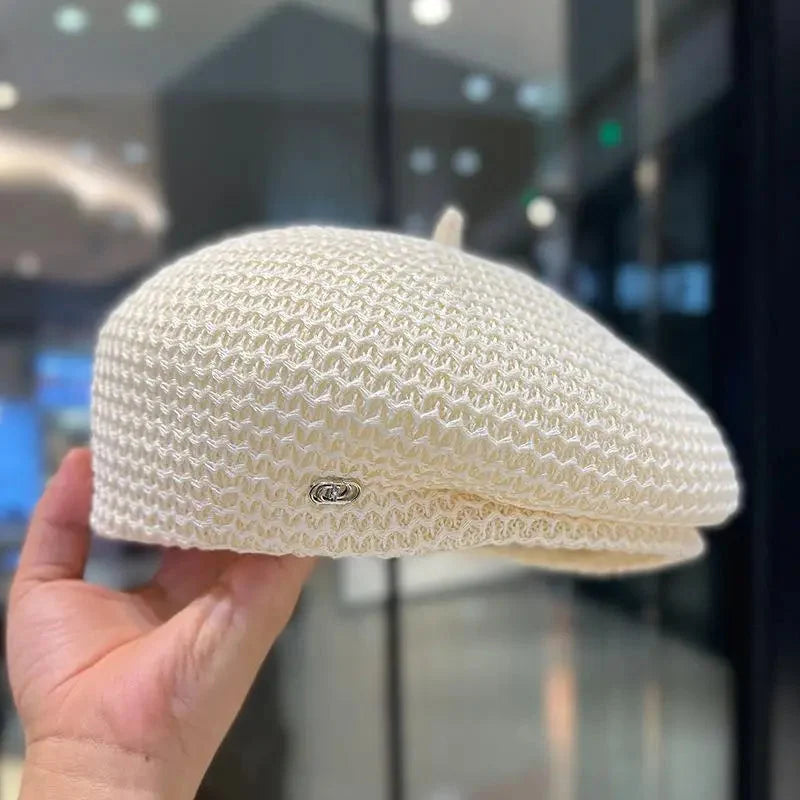 Women’s Pleated Paper Straw Beret