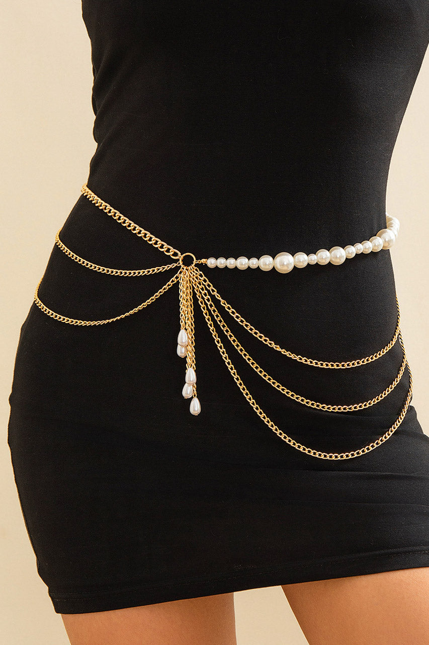 Hanging Pearl Draped Belly Chain